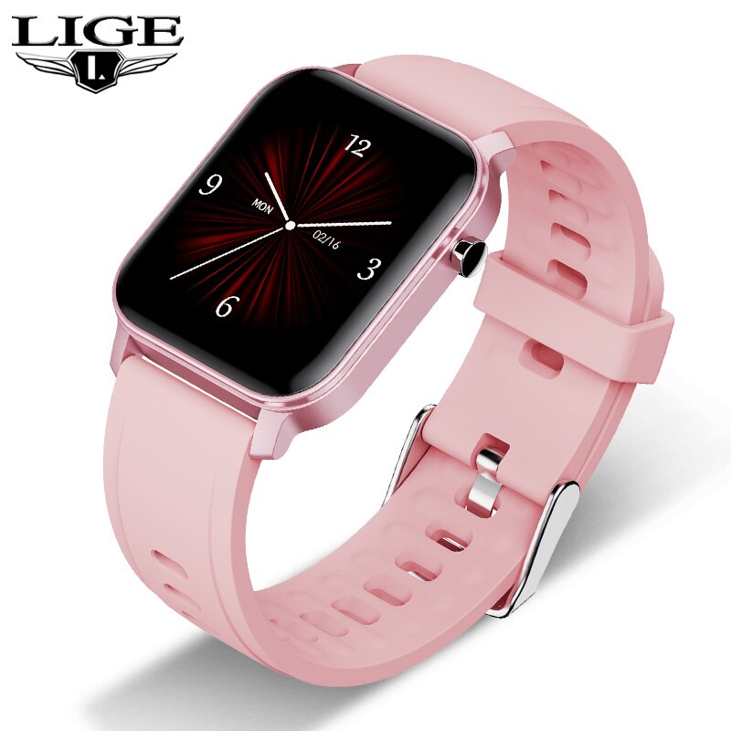 Luik Slimme Horloge Vrouwen Hartslag Bloeddrukmeter Fitness Tracker Smart Armband Sport Horloge Stappenteller Smartband: Pink