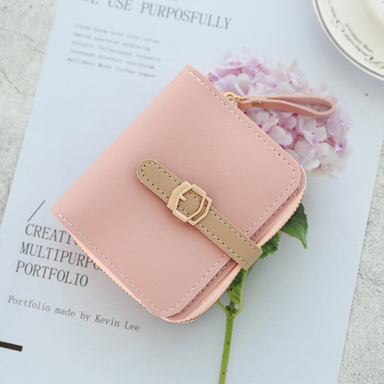 Women's Wallet Short Women Coin Purse Wallets For Woman Card Holder Small Ladies Wallet Female Hasp Mini Clutch For Girl: Pink