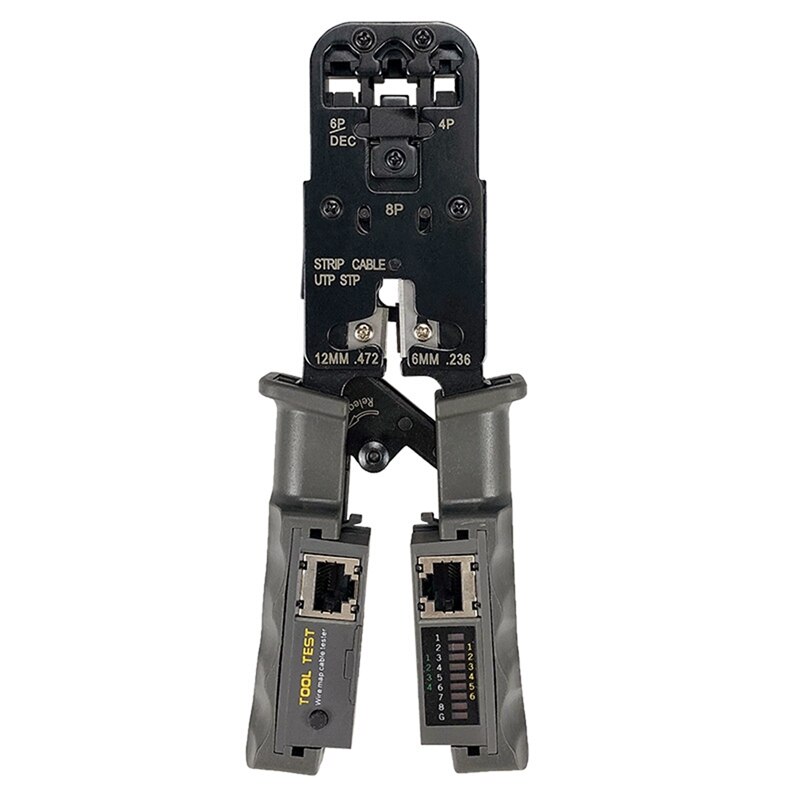 Cabo de rede rj45 crimper 8p 6p 4p cabo testador multifuncional ferramenta catraca para rj45/rj12/rj11 testador stripper