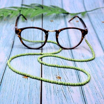 MOND MÄDCHEN Nicht-Unterhose 4MM Perlen Brillen Kette Sonnenbrille Halfter Halskette Lesebrille Schlüsselband Brillen Schnübetreffend Brillen Halfter: Grün