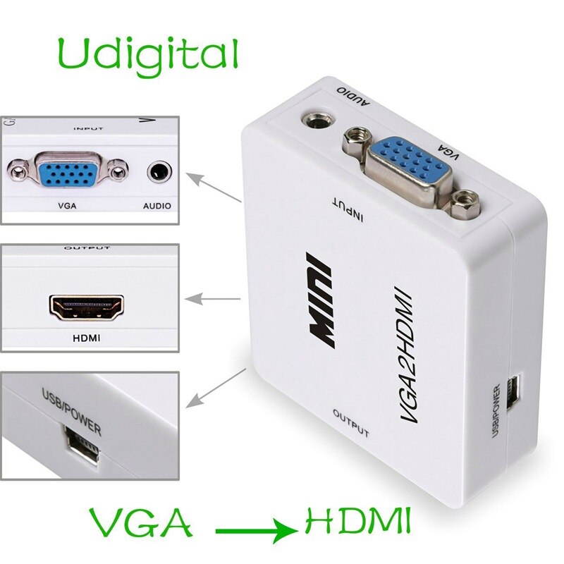 Hdmi Naar Vga Male Naar Vrouwelijke Adapter Kabel Met O Poort