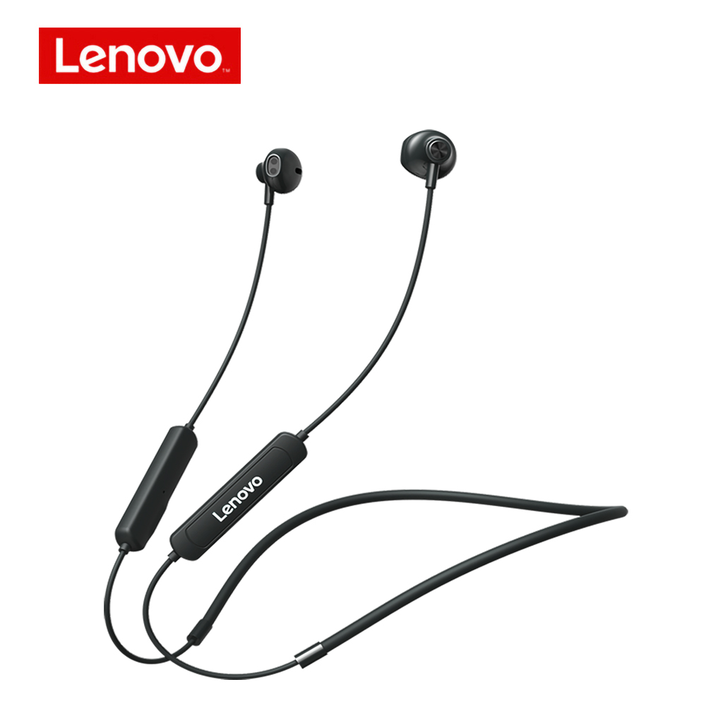 Lenovo SH1 Draadloze Koptelefoon Bluetooth 5.0 Nekband Hoofdtelefoon Hifi Sound Sport Headset Magnetische IPX5 Waterdichte Oordopjes Met Microfoon: black