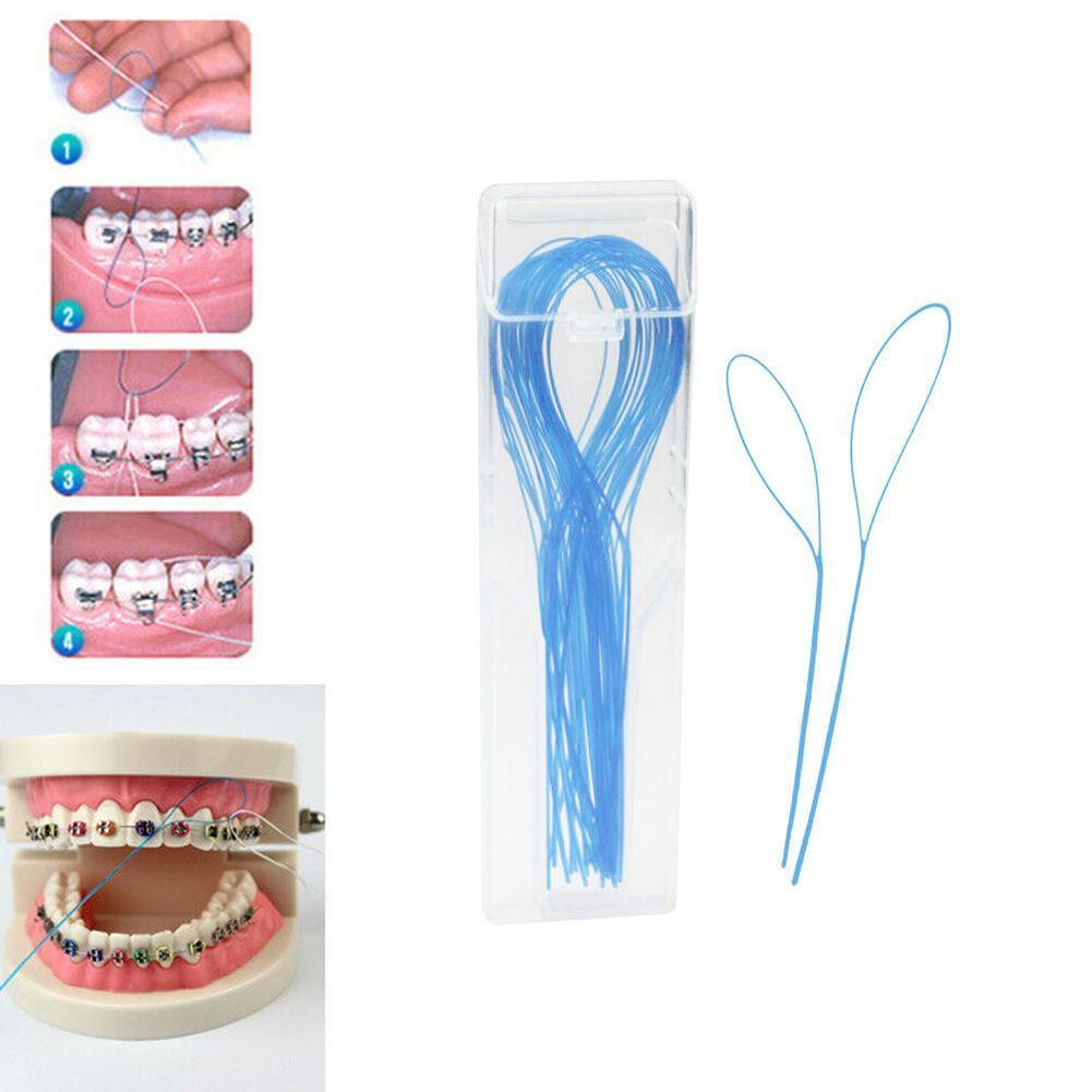 1 Pack Dental Floss Threaders Tooth Floss Braces Orthodontic Mdf Dental High Bridge Hilo Between Holders J0V1