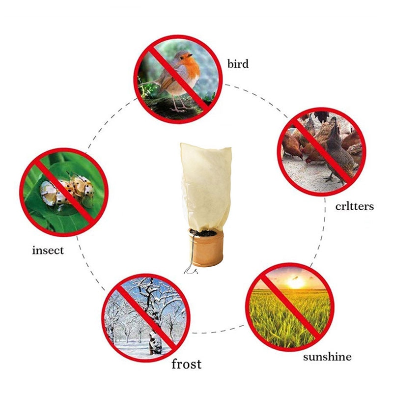 Cubierta cálida de invierno para plantas, bolsa de protección contra escarcha para árboles, plantas de jardín, árboles pequeños, novedad
