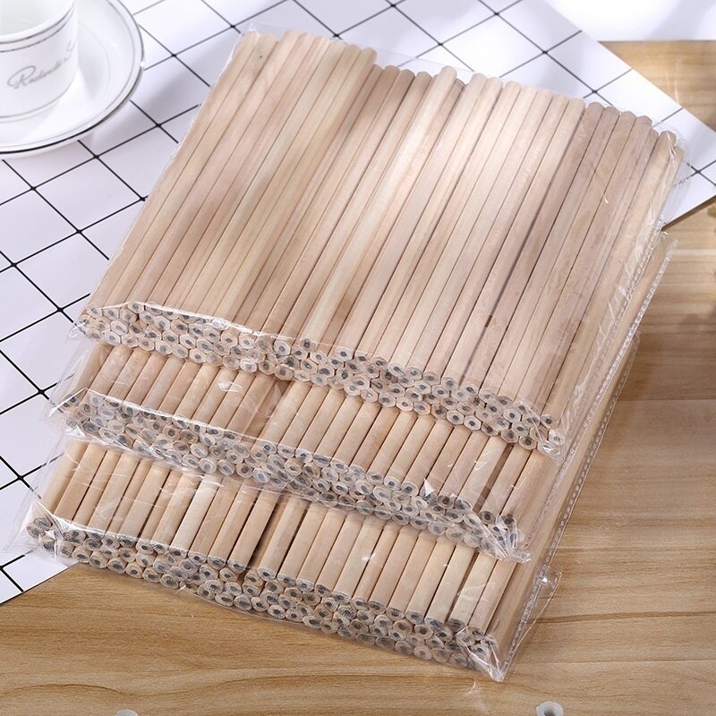 Lápiz de madera Natural respetuoso con el medio ambiente HB, lápiz estándar no tóxico, papelería bonita, suministros escolares y de oficina