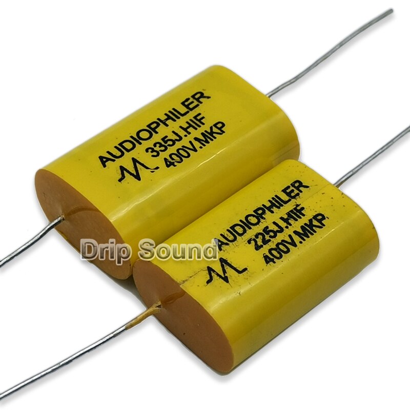 2pcs 2.2uF 3.3uF 400V Tweeter Speaker Frequency Divider Crossover Non-Polarity Capacitor