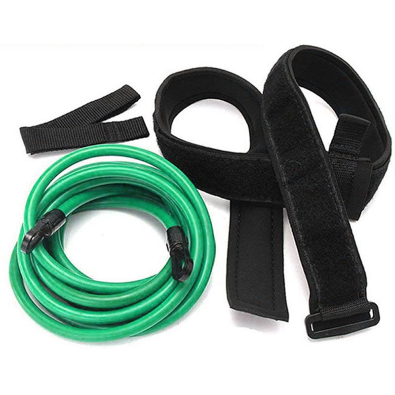 Verstelbare Swim Bungee Training Weerstand Riem Zwemmen Sporter Tether Taille Riem Bungee Cord Loop Met Opslag Netje Set: 9FF501055-GN