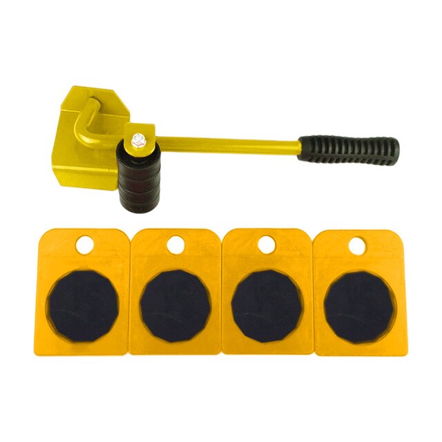 Lève-meubles facile à déplacer curseurs 5 paquets ensemble d'outils de moteur appareil de meubles lourds système de déplacement et de levage jouet-010: Jaune