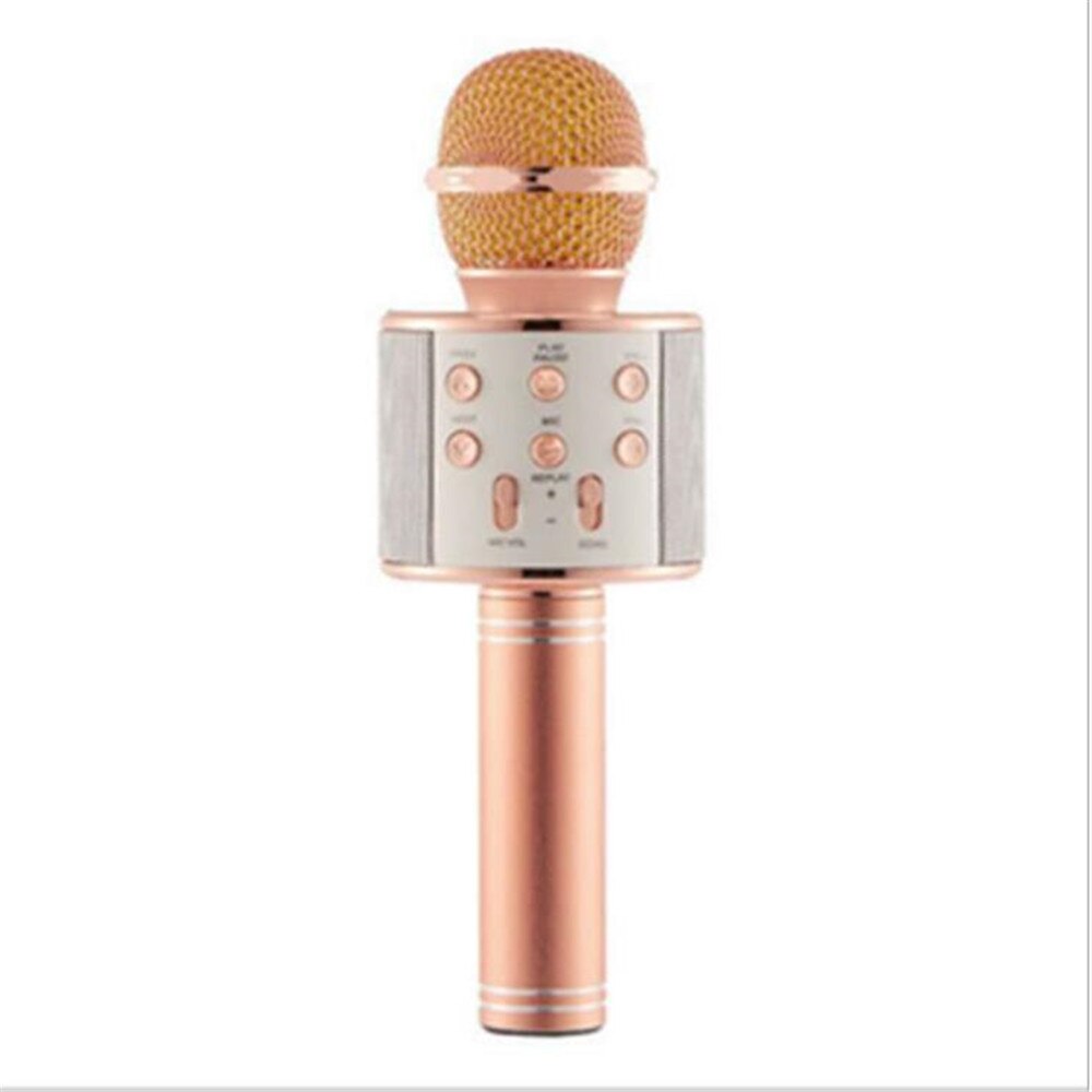 wireless microphone WS858 condenser karaoke mic bluetooth stand radio mikrofon studio recording studio WS 858: Rose gold