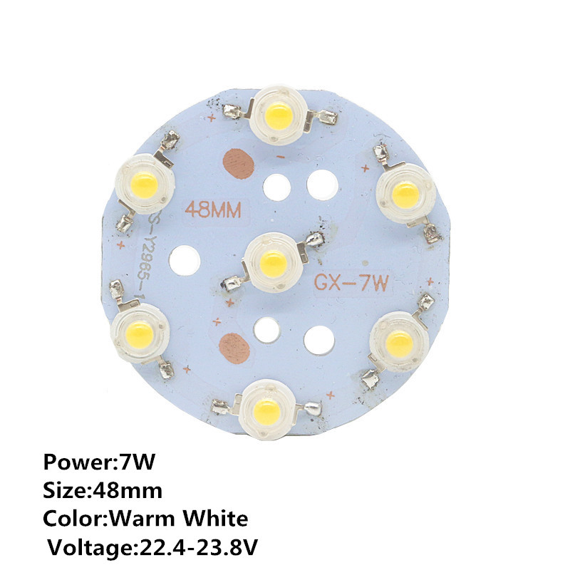 1pcs 1W LED Chip 3W 5W 7W Constante Stroom Ingang Licht Kraal Boord Aluminium Wit /Warm wit Lamp plaat Voor LED Lamp Spotlight: 7W 48mm Warm White