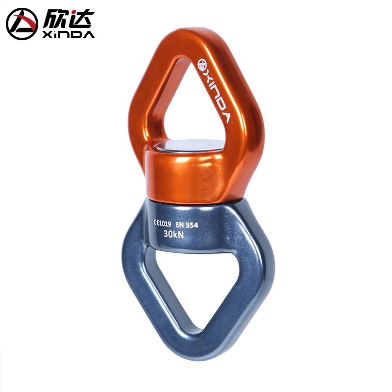 XINDA 30KN Safety Rappel Device Rotator Rope Swivel Connector Outdoor Rock Climbing Carabiner Abseiling Downhill Climb Equipment