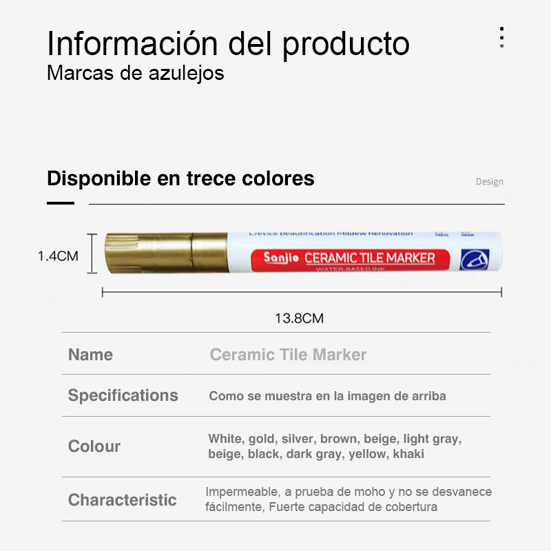 Rotulador blanco resistente al agua, reparación de costuras de pared, azulejos, marcadores de lechada, suelo, baño, herramientas de pincel de pintura descontaminante, 1/3 Uds.