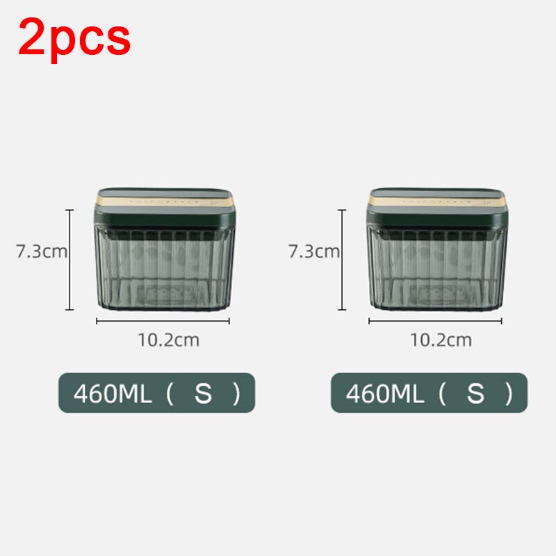 Airtight Food Storage Containers 4 Different Capacity,Kitchen Pantry Organization Containers, Plastic Canister for Flour, Sugar: 460ML 2pcs