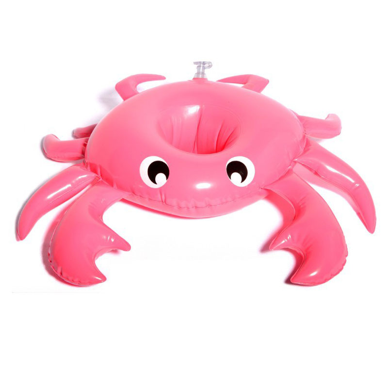Inflatable Cup Holder Table Bar Tray Bar Coasters Swimming Pool Float Cup Drink Beer Holder Summer Swimming Party Accessories: Crab