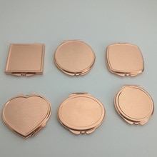Metalen Rose Gouden Make-Up Spiegel Compact Draagbare Dubbelzijdige Spiegel Opvouwbare Tas Make-Up Compacte Spiegel Te Geopend Make mirro
