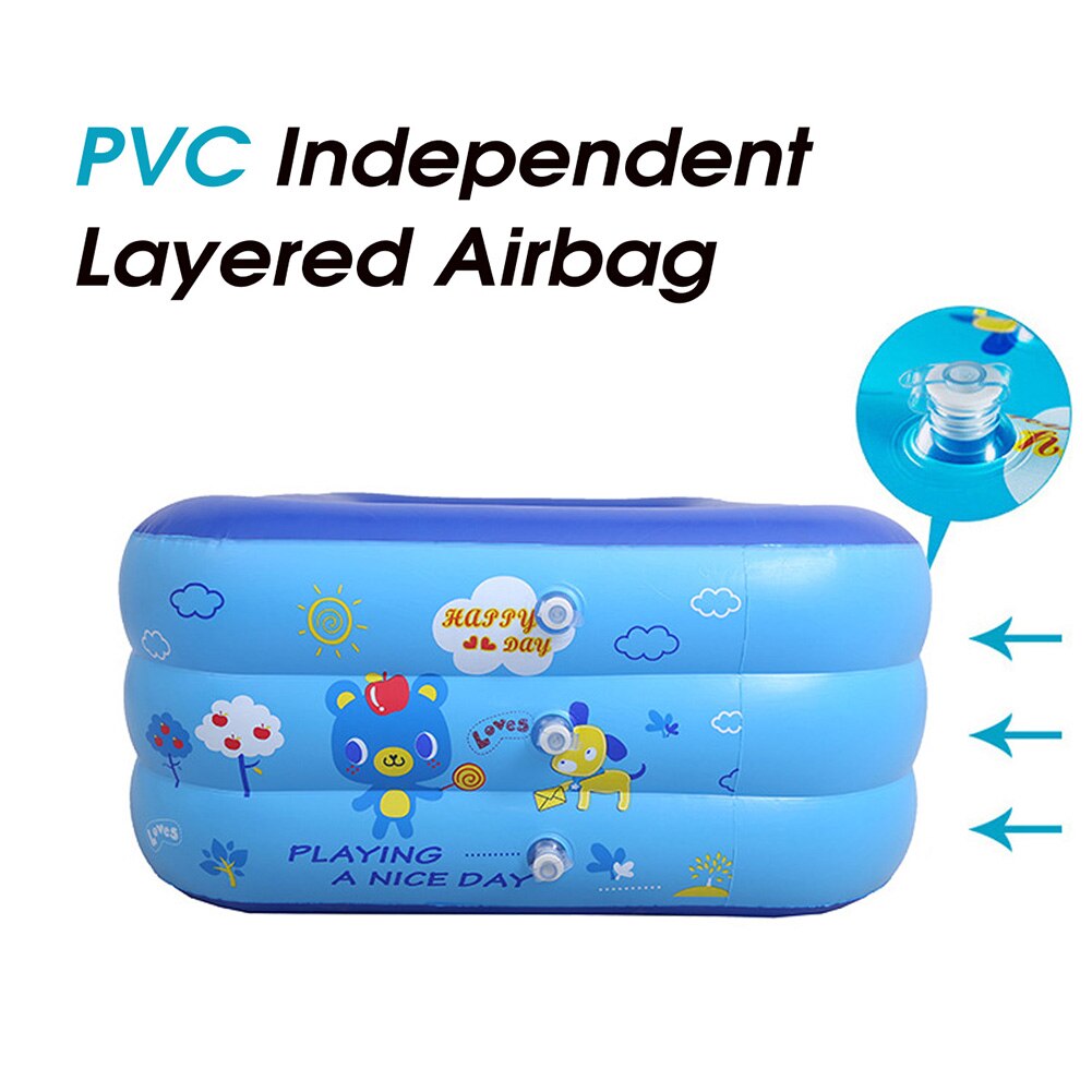 120/130/150cm 3 couches gonflables enfants nager baignoire jeu d'eau jardin piscine Interactive