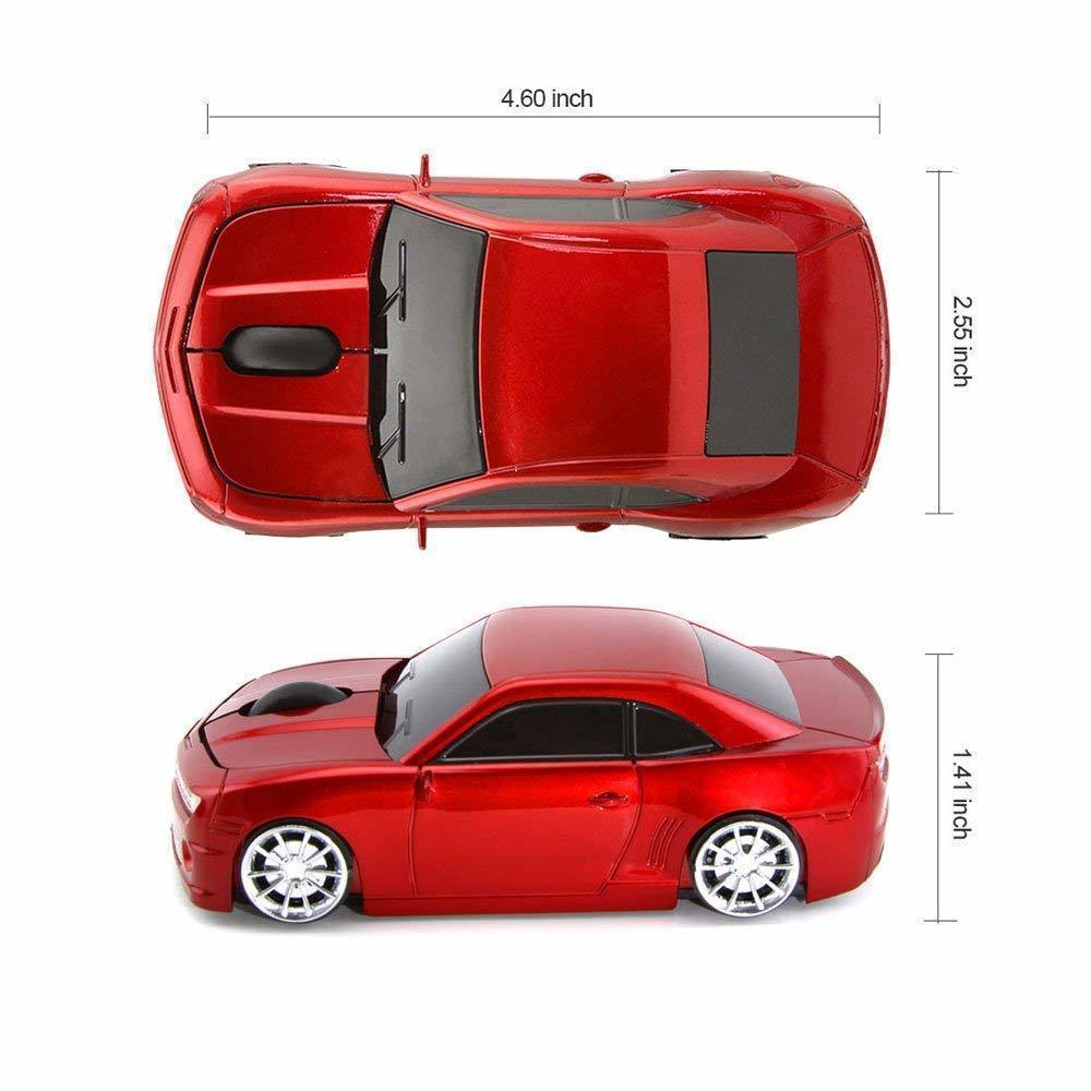 CHYI-ratón de ordenador inalámbrico para niños, Mini Mouse óptico 3D con receptor USB, 1600 DPI, Cool Sport Car