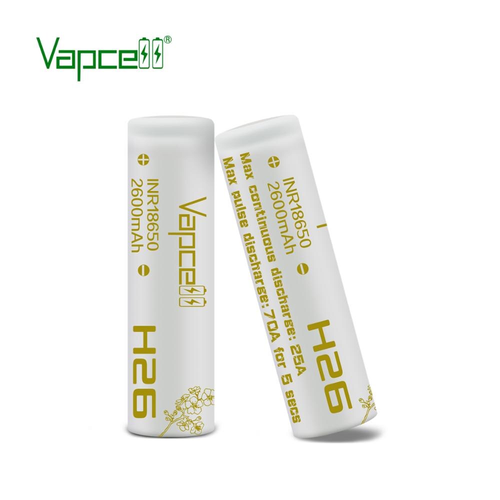 Vapcell 18650 2600mAh 25A H26 Rewrap molicel p26a beats VTC5A equal VTC6A/20S 3.7v li-ion rechargeable batteries