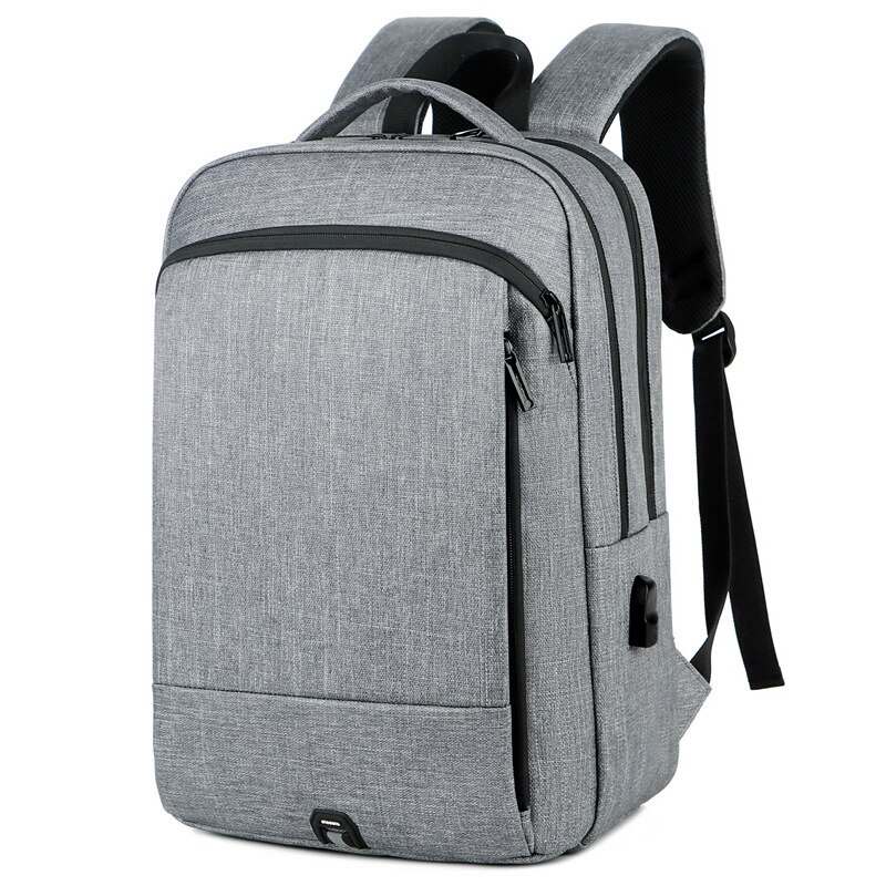 Ike Marti Business Mannen Rugzak 15.6/17 Inch Laptop Rugzakken Waterdicht Usb Opladen Anti Diefstal Reistas mannelijke Mochila: light gray