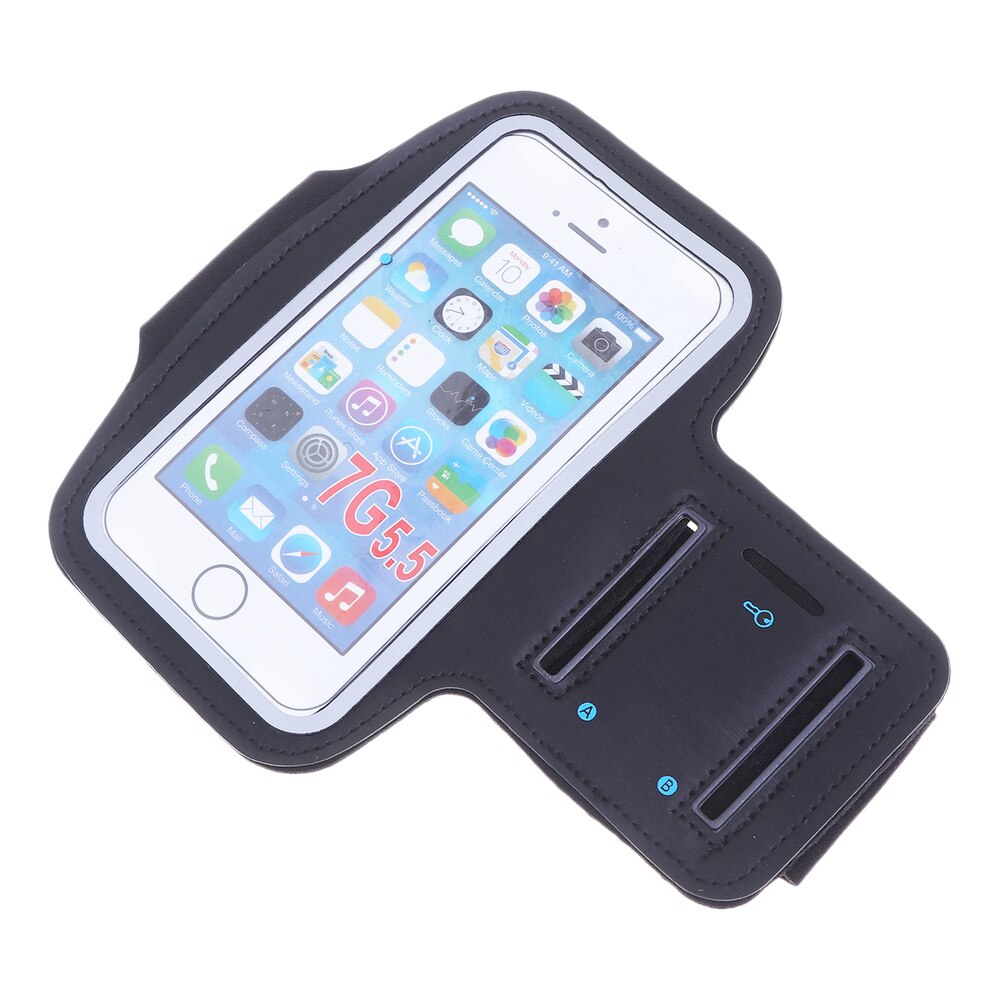 1 Pc Arm Band Case Universal Water Resistant 5.5 Inch Sports Armband for Running Hiking: Black