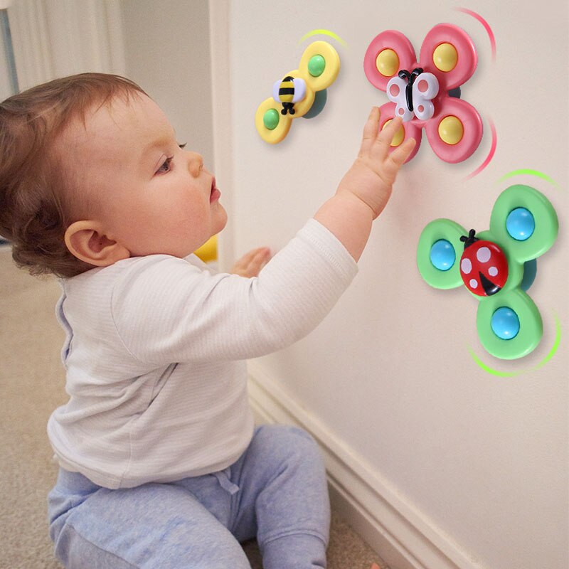 Verkoop Grappige Cartoon Insecten Zuig Spinner Speelgoed Baby Rammelaars Bad Speelgoed Educatief Ontwikkelen Speelgoed Rammelaar Spin Speelgoed Voor Baby &#39;S