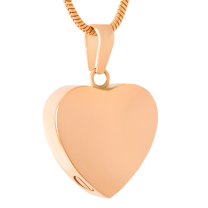 20mm Plain Stainless Steel Blank Heart Cremation Jewelry Necklace Hold Ashes Keepsake Memorial Urn Pendant with Filling Kit