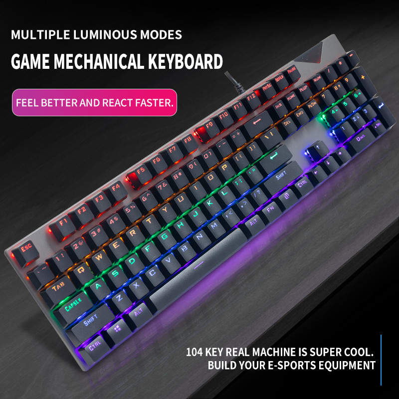 Gaming Keyboard and Mouse Mechanical Feeling USB Wired 104 Keys Keyboard Gaming Mouse Set for Game PC Laptop Computer