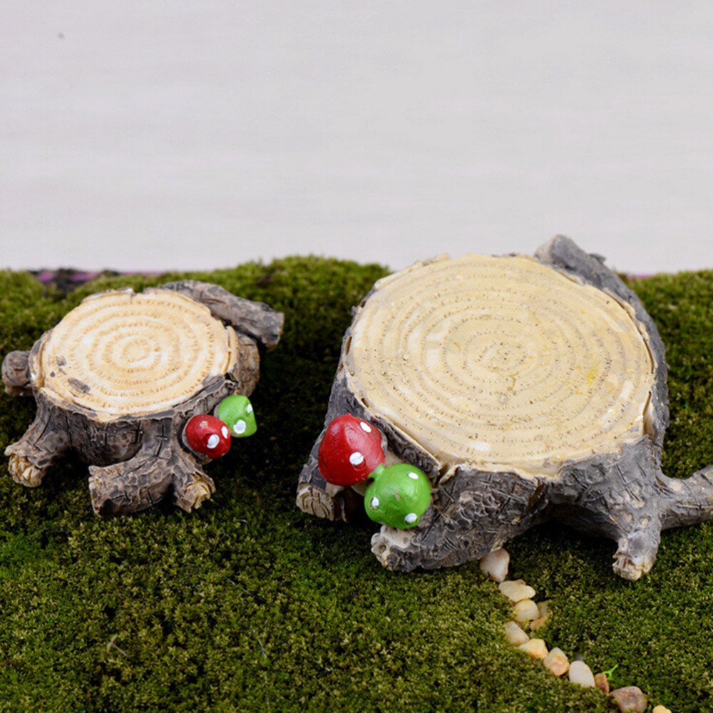2 storlekar harts hantverk stubbe mikro landskap liten prydnad landskap bonsai trädgårdstillbehör för heminredning