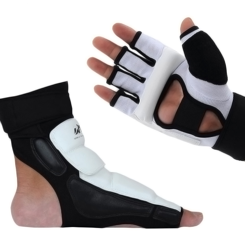 Manopla de Taekwondo para manos y protección de los pies manopla de mitad de dedo guantes protectores de Taekwondo guantes de boxeo de Karate
