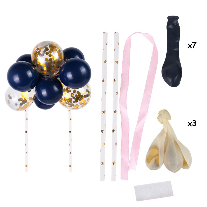 5Inch Balloon Cake Topper Wedding Confetti Metal Balloons Cake Topper balons for Birthday Party Cake Decoration Baby Shower deco: 1set  toppers-T