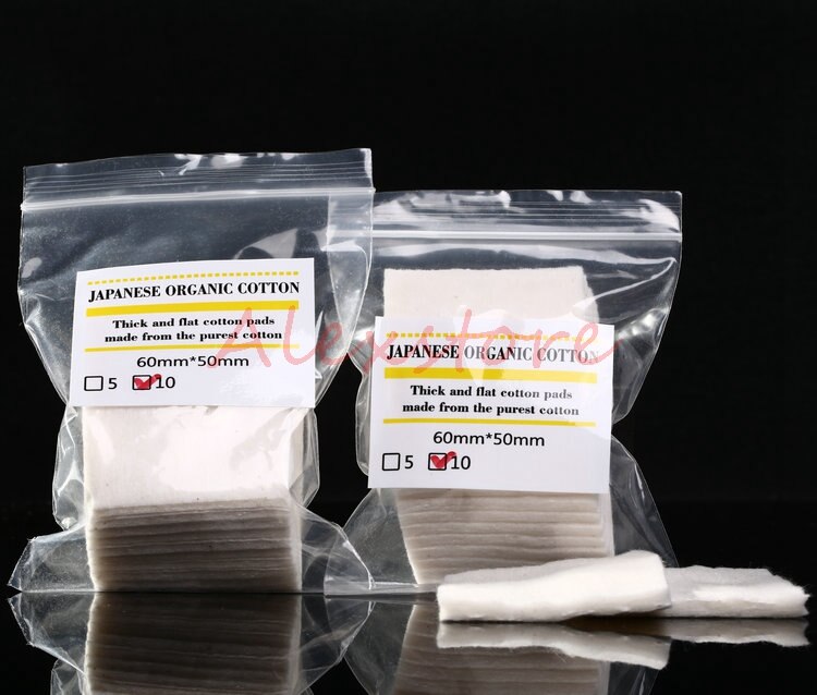 Mechas japonesas de algodón orgánico puro, paquete de 2 unidades de Japón de MUJI para DIY RDA RBA Coil Mini paquete de 10 unidades