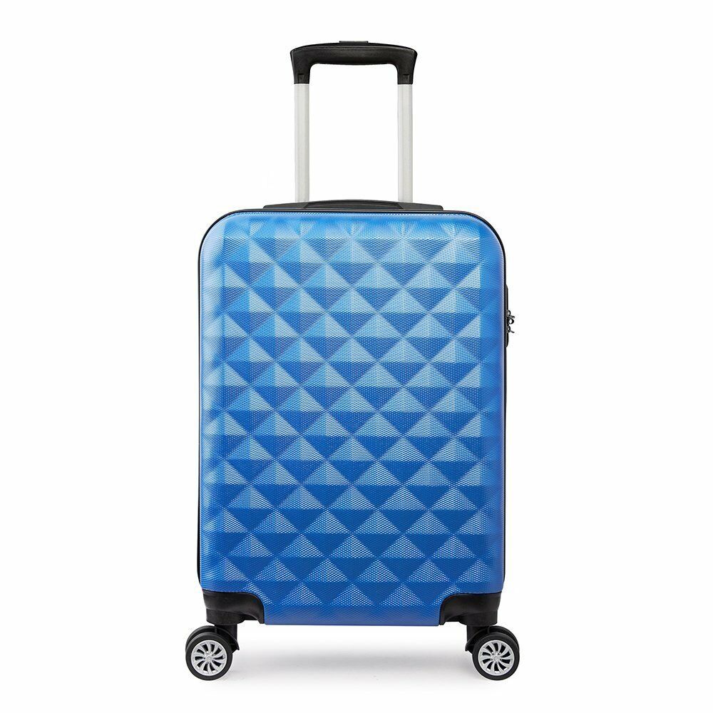 carrello rigido bagaglio a mano valigia voli viaggio 4 ruote 55x34x20 cm Blu