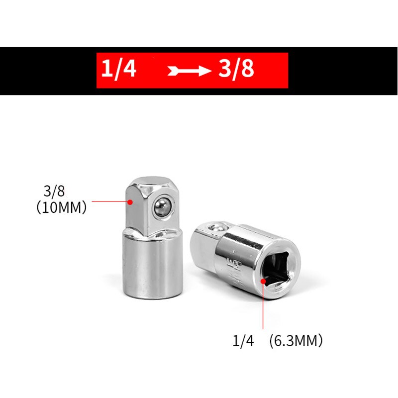 3/8 &quot;Tot 1/4&quot; 1/2 Inch Drive Ratchet Converter Socket Adapter Converter Reducer Air Impact Dopsleutel Adapter Hand reparatie Tool: D