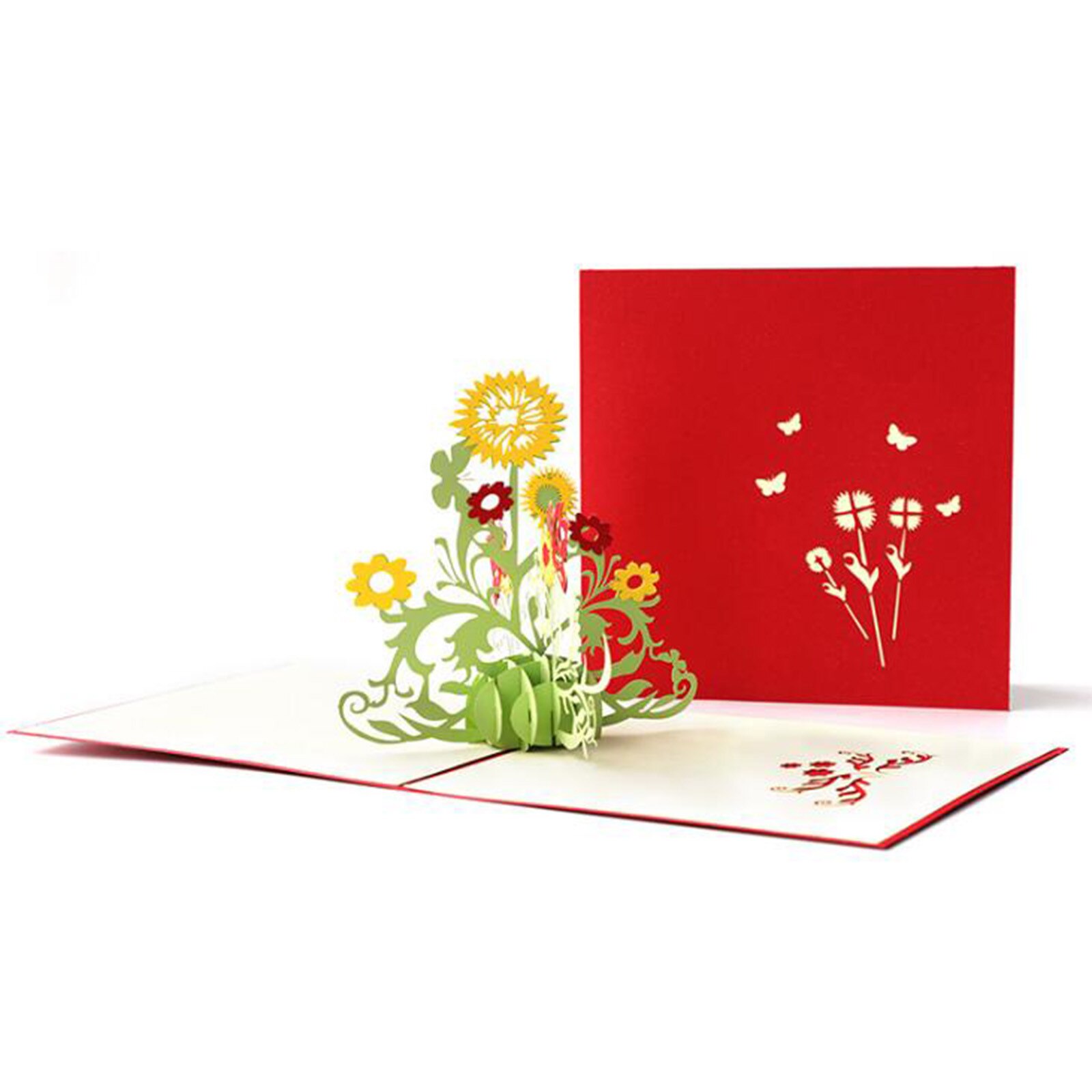 Mother's Day Card Flowers Pop-Up Card 3D Paper Carving Greeting Card Handmade Birthday Card For Mom Greeting Card