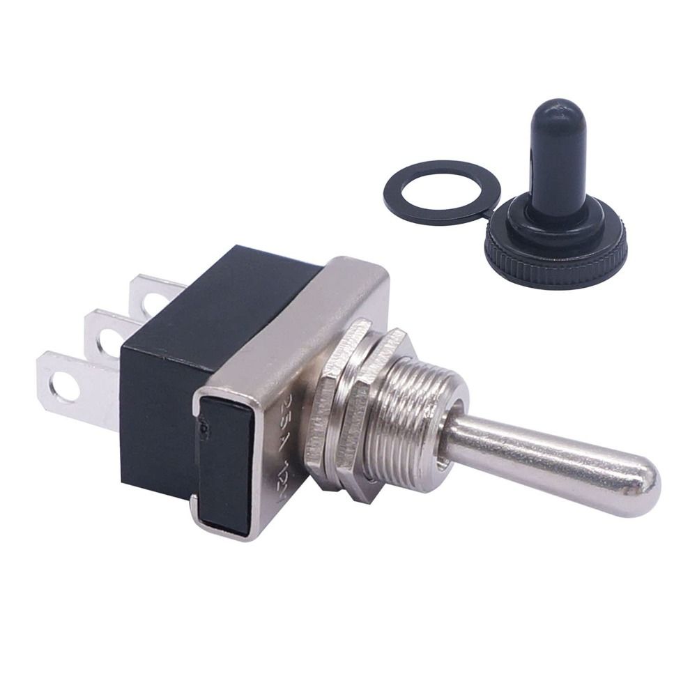 3Pin 3 Position Toggle Switch ON/Off/ON Switches Parts Rocker Switch 12 VDC 25 A Waterproof Cap Momentary Power Button Switch