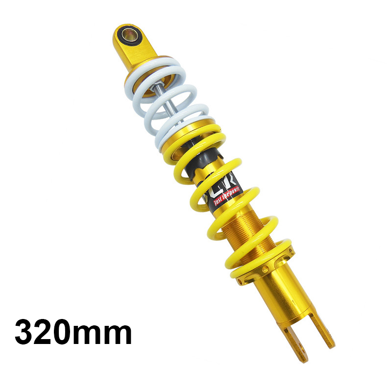 Amortiguador de aceite hidráulico de 280mm y 320mm, suspensión trasera de motocicleta, puntales de horquilla de rebote, amortiguadores de amortiguación, resorte doble: Champán