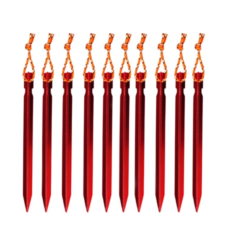 Lichtmetalen Tent Nagel 18Cm Aluminium Driezijdige Grondspijker Buitentent Pin Met Touw