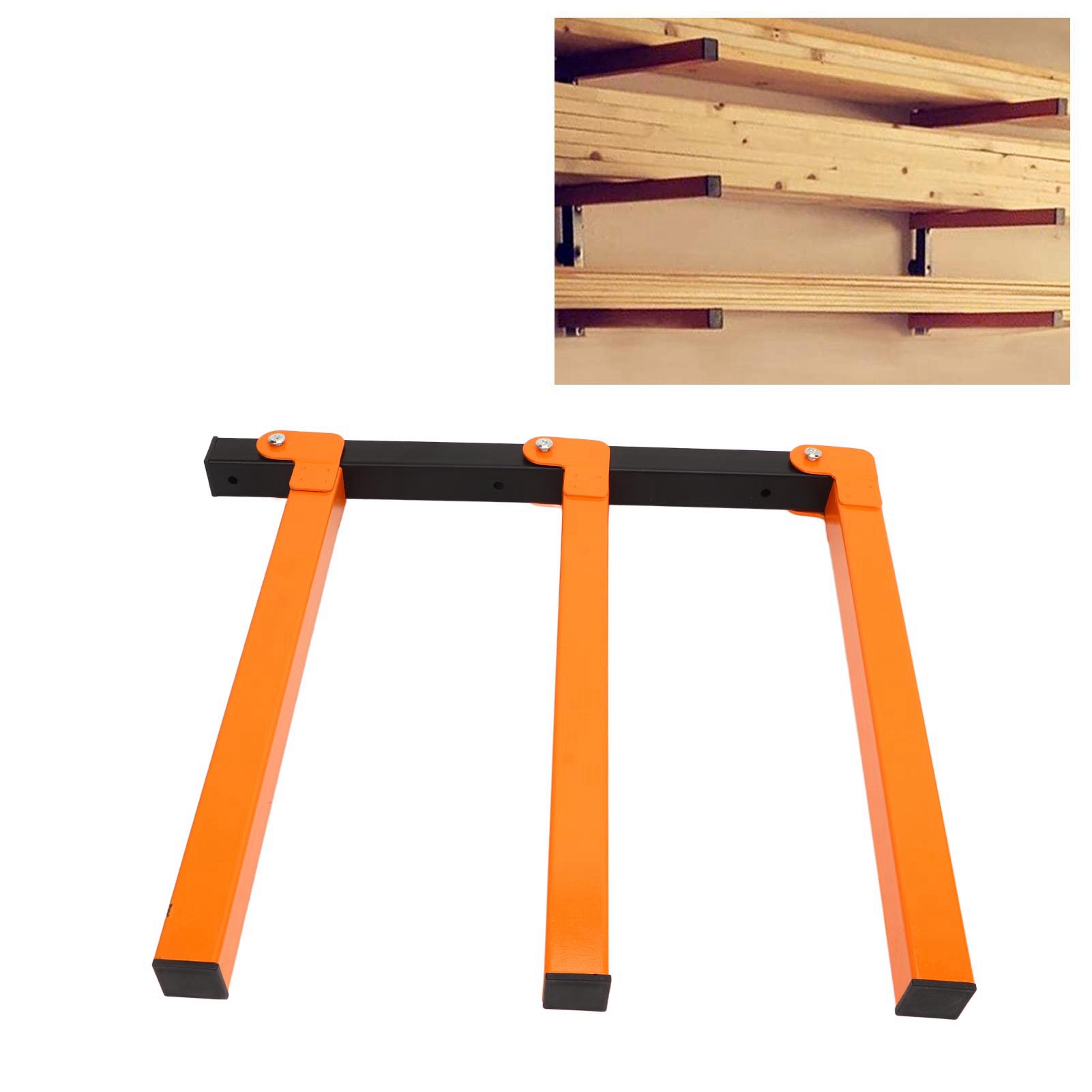 4 stk. brændestativ til indendørs og udendørs brug, vægmonteret træorganisator og tømmeropbevaringshylde, metalstativ, garagehyldeorganisator