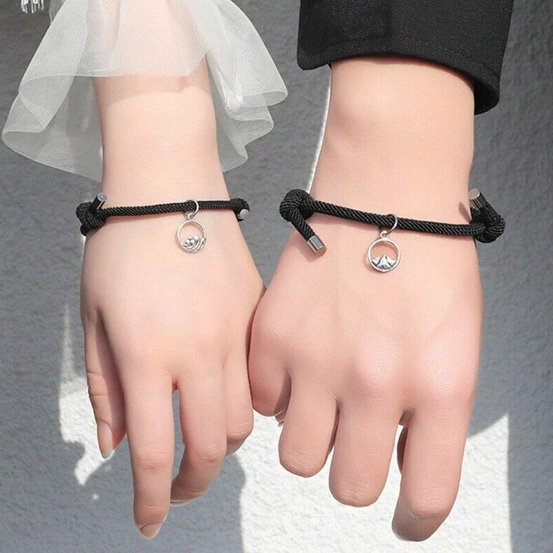 2 stücke Paar Magnet Gewinnen Jedes Andere Kreative Persönlichkeit Paar Armbinde Männer und Frauen Allianz Armbinde Schmuck Liebhaber