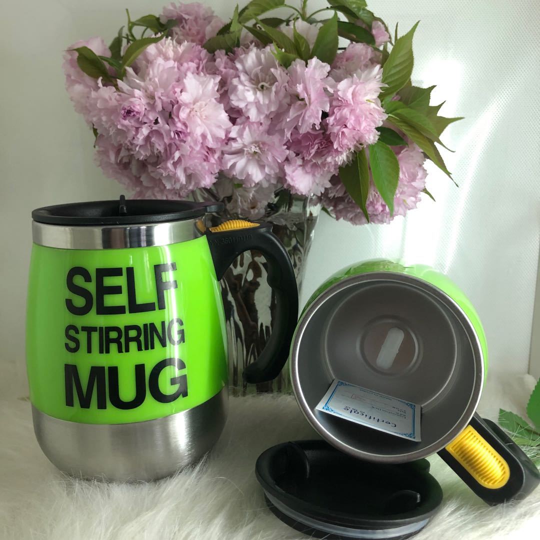 Tasse de agitation automatique de tasse isolée par Double de tasse thermique d'acier inoxydable de 450ml pour la force magnétique de tasse d'agitation d'individu de lait de café: green Capsule