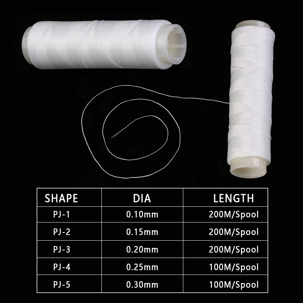 Bobine de fil élastique pour la pêche en mer, accessoire Invisible, en Polyester, haute résistance, PJ1/2/3/4/5, 1 pièce