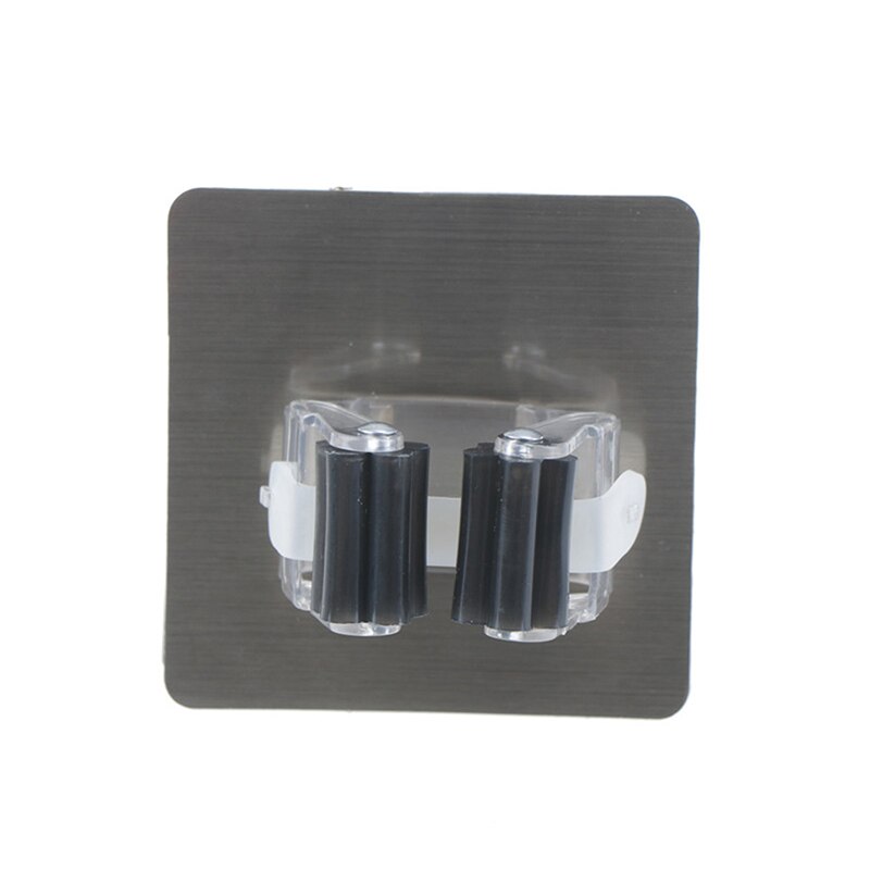 Aan de muur gemonteerde dweilorganizerhouder borstel bezemhanger opbergrek keukengereedschap muur huishoudaccessoire hangende pijphaken: Zwart