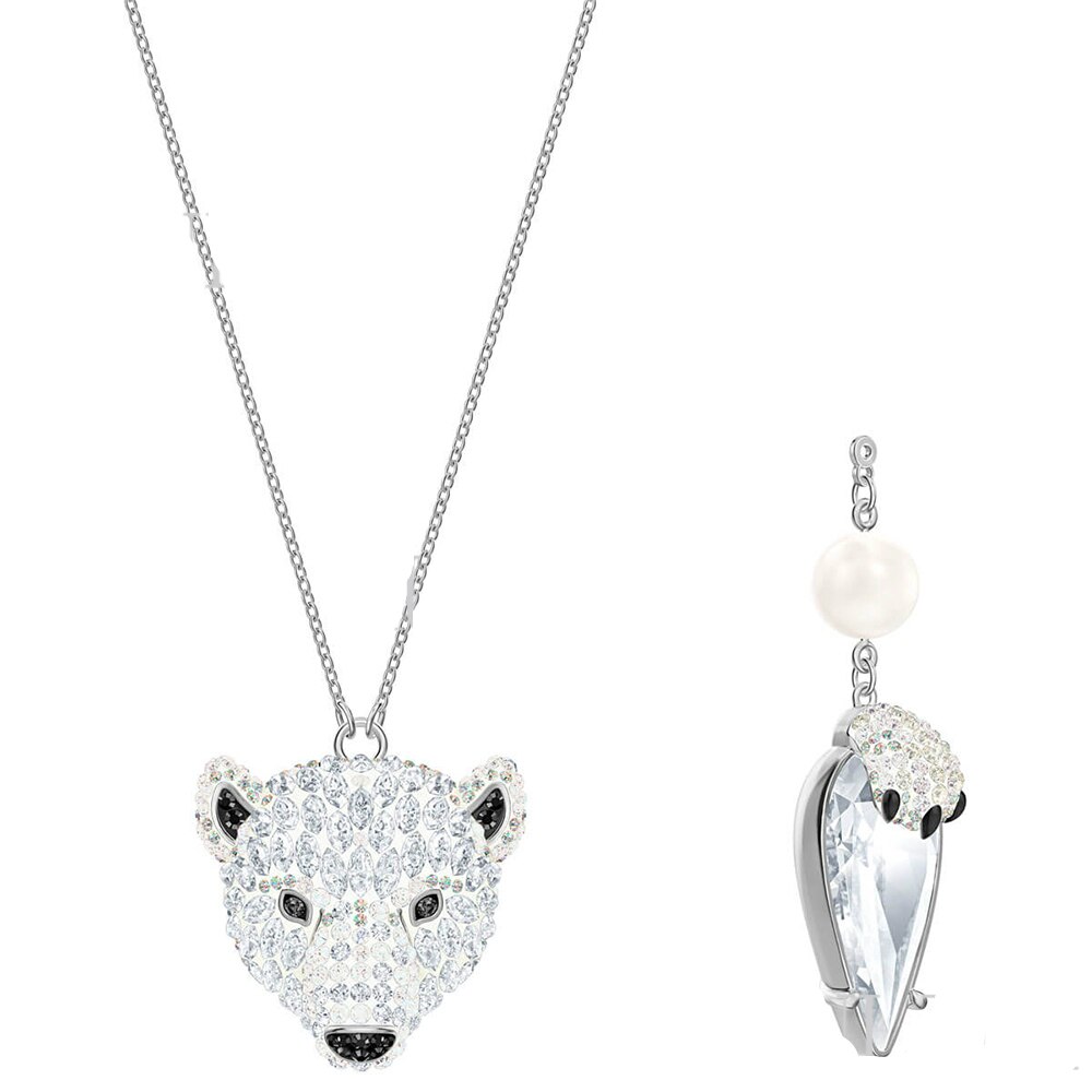 And Charming Crystal Polar Bear Pendant Necklace Bride Christmas Valentine