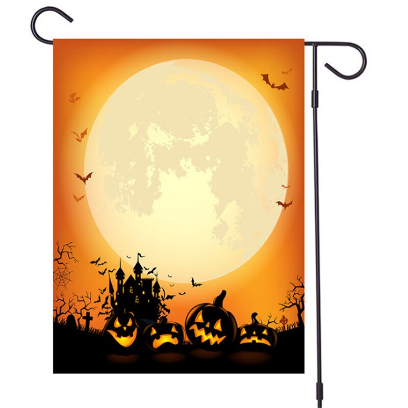 Halloween haveflag halloween hængende flag hør haveflag halloween havebanner 32 x 47cm: F