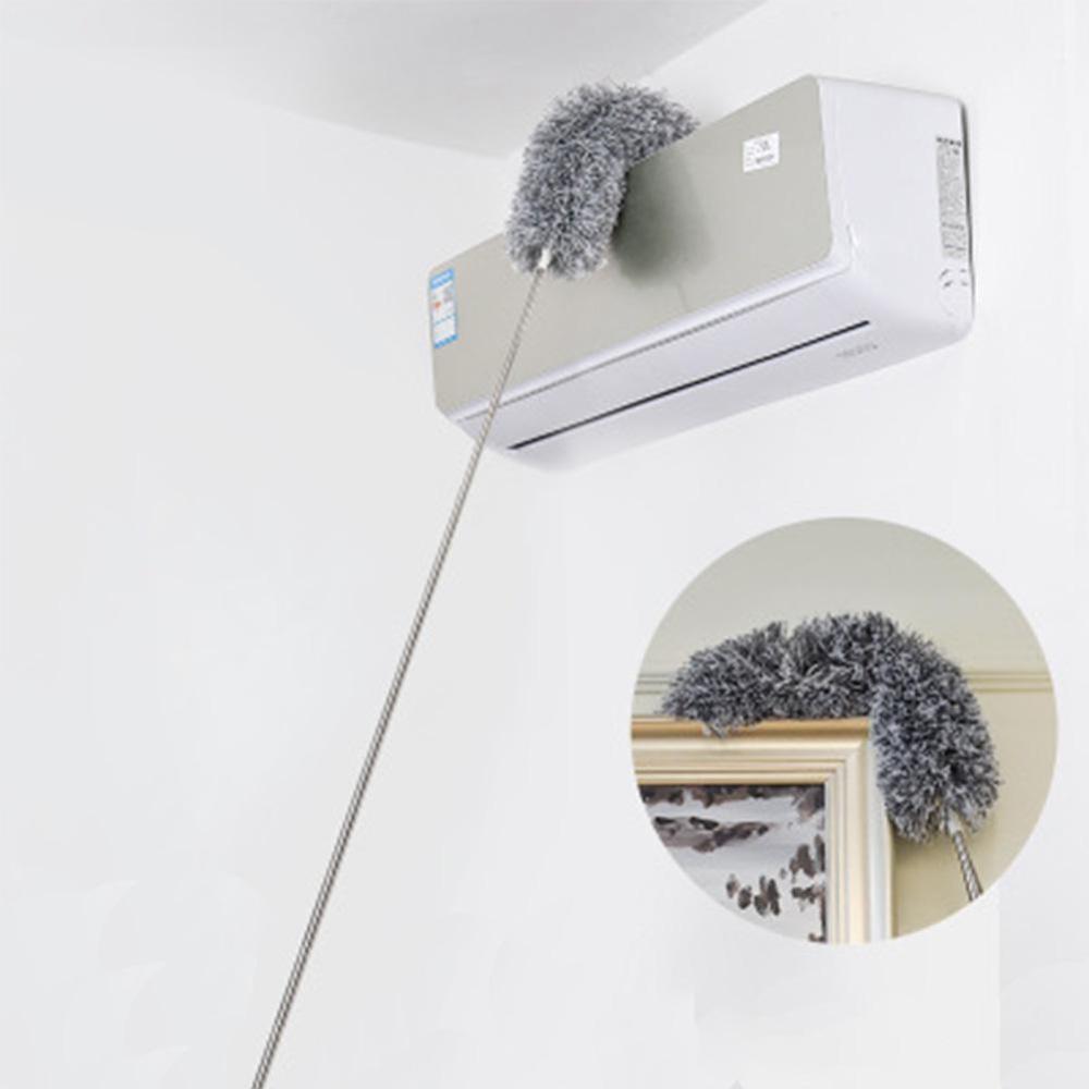 Limpiador de polvo de plumas extensible con palo telescópico plumero de microfibra de acero inoxidable para limpiar coches limpiador de hogar cepillo de polvo