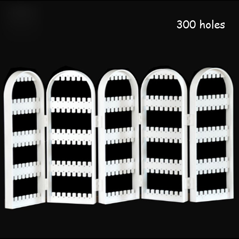 Jewelry Display Stand - 300 Holes - Folding Screen Earring Holder - Plastic Storage Box: W5 300holes