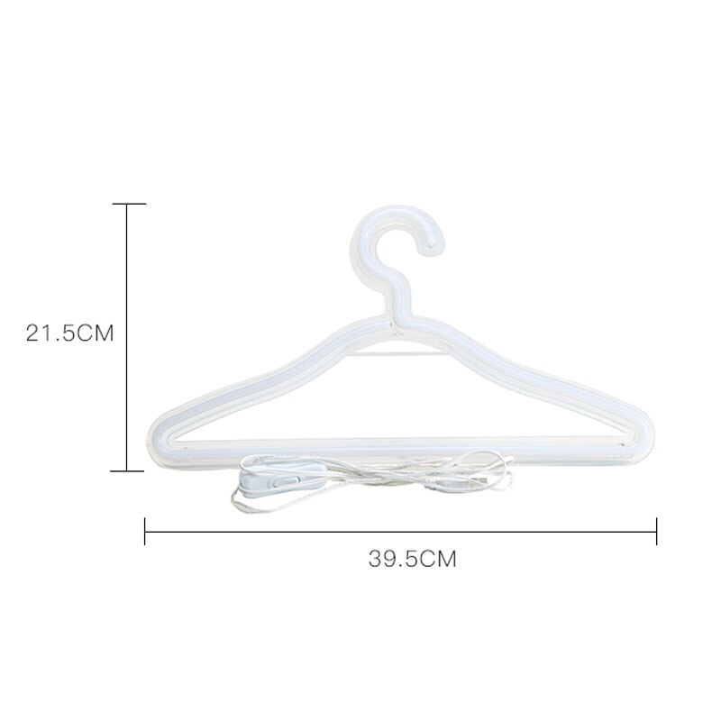Soporte de ropa letrero de neón con luz LED luces Led de neón de colores, alimentado por USB para dormitorio colgador, decoración de pared para tienda