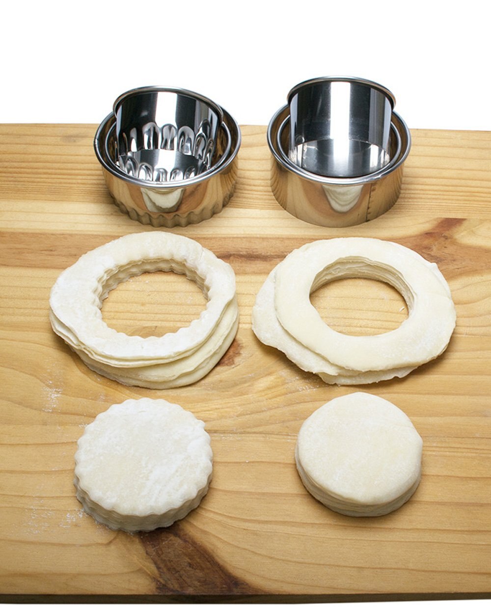 3 stk runde dumplings indpakningsforme sæt rustfrit stål cutter maker cookie wienerpapir dej cutter presser bageværktøj