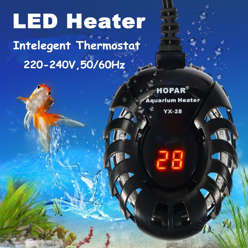 Calentador de agua de acuario de 50 W, controlador de temperatura Digital LED automático para acuario, barras de calentamiento para pecera de tortuga 220-240V