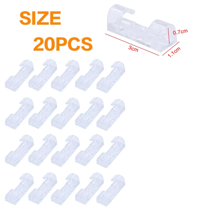 20 clip per cavi, organizer, supporto per cavi, gestione dei cavi, gestione dei cavi autoadesiva, avvolgicavo a morsetto fisso: verde